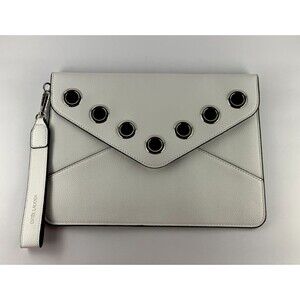 Estee Lauder White Grommet Wristlet Clutch Bag